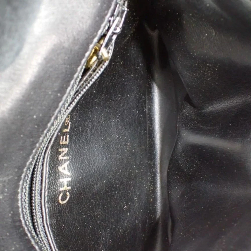 Chanel Vintage Black Quilted Leather Belt Bag